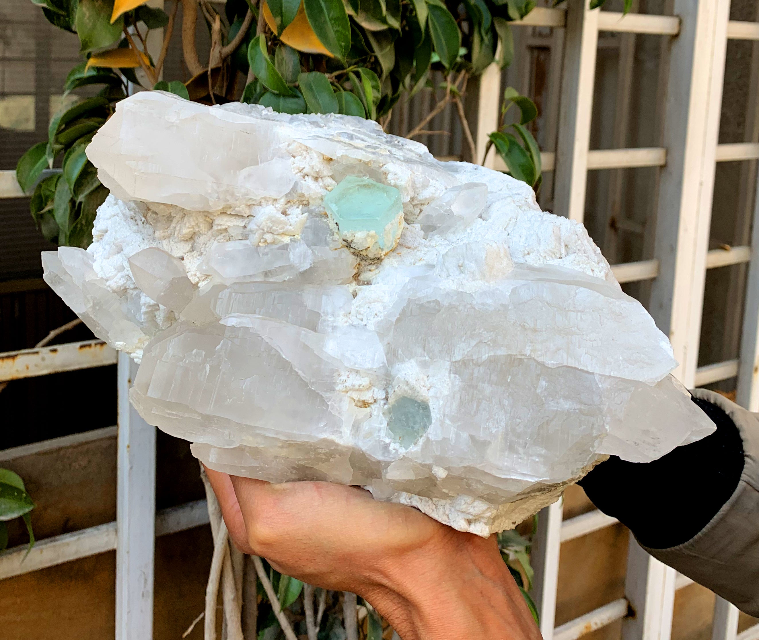 Natural Sky Blue Color Aquamarine Crystals with Quartz and Feldspar, Aquamarine Specimen, Raw Mineral, Fine Minerals - 6800 gram