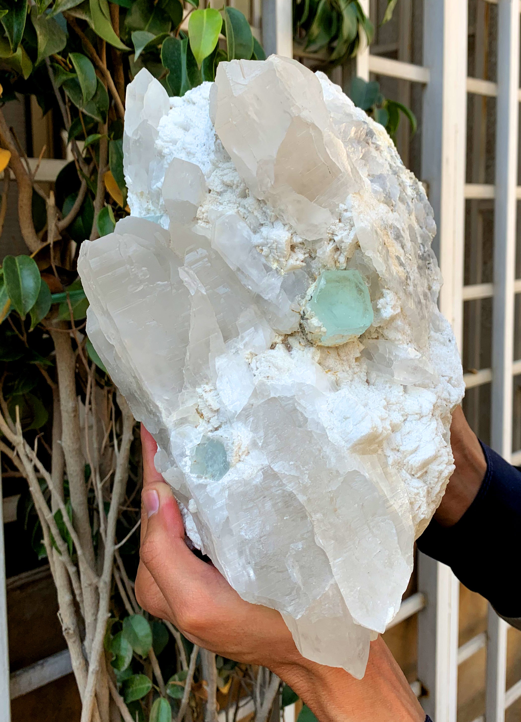 Natural Sky Blue Color Aquamarine Crystals with Quartz and Feldspar, Aquamarine Specimen, Raw Mineral, Fine Minerals - 6800 gram