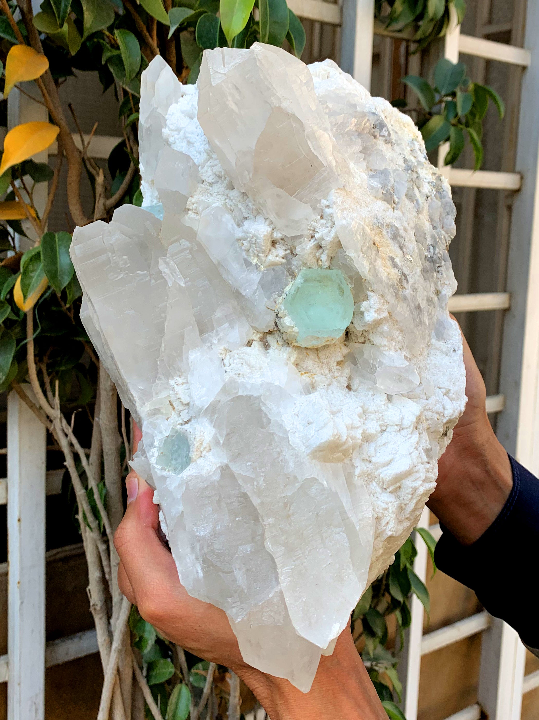 Natural Sky Blue Color Aquamarine Crystals with Quartz and Feldspar, Aquamarine Specimen, Raw Mineral, Fine Minerals - 6800 gram