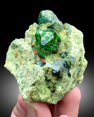 Lush Green Demantoid Garnet Crystals on Matrix - 158 gram