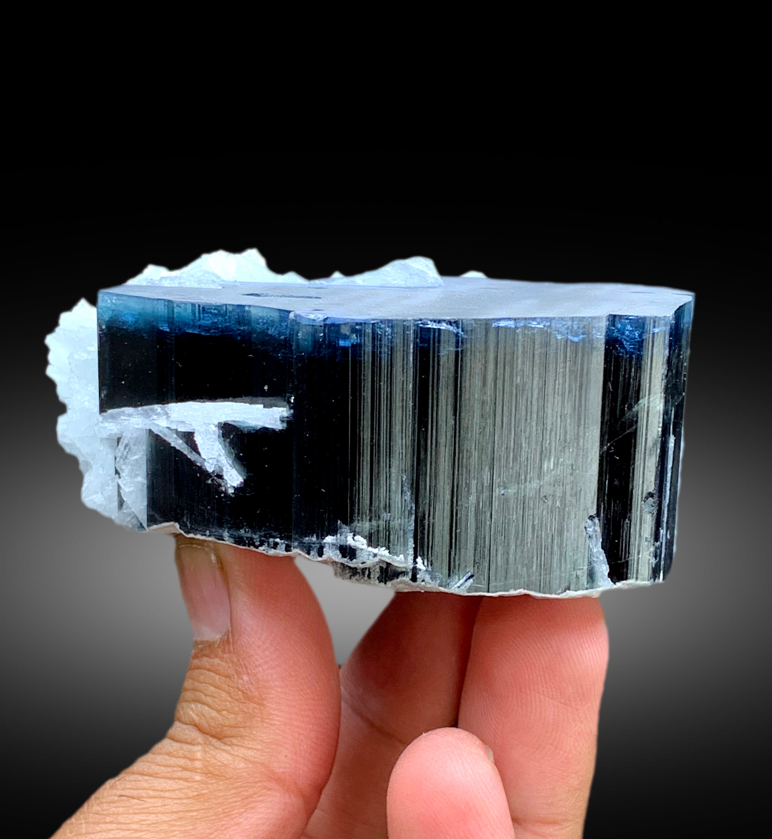 Blue Cap Tourmaline with Cleavelandite Albite from Paprok Afghanistan - 423 gram