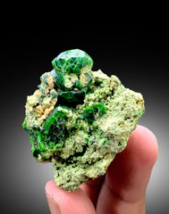 Lush Green Demantoid Garnet Crystals on Matrix, Garnet Specimen - 74 gram