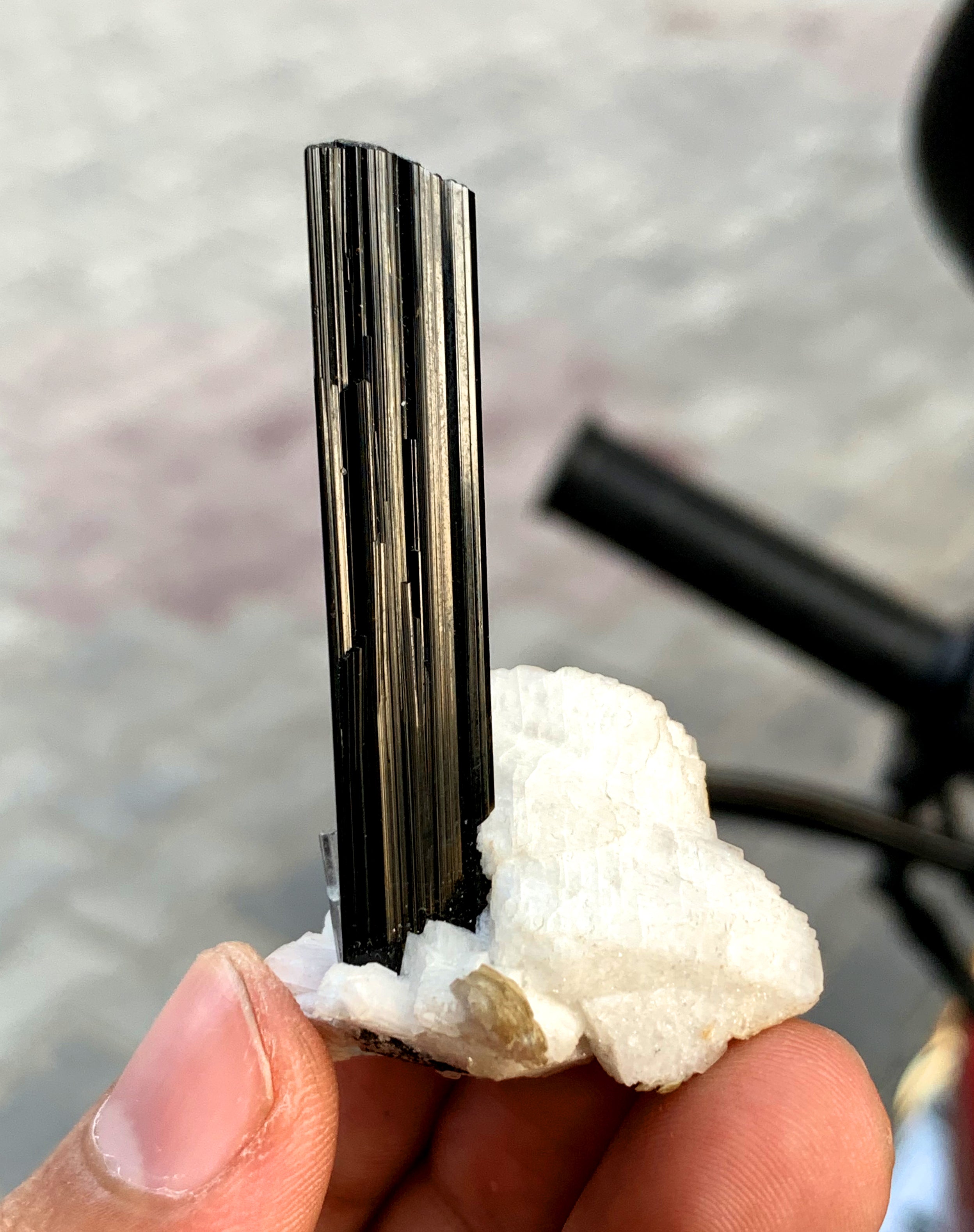 Aquamarine with Schorl Tourmaline on Albite from Pakistan - 20 gram