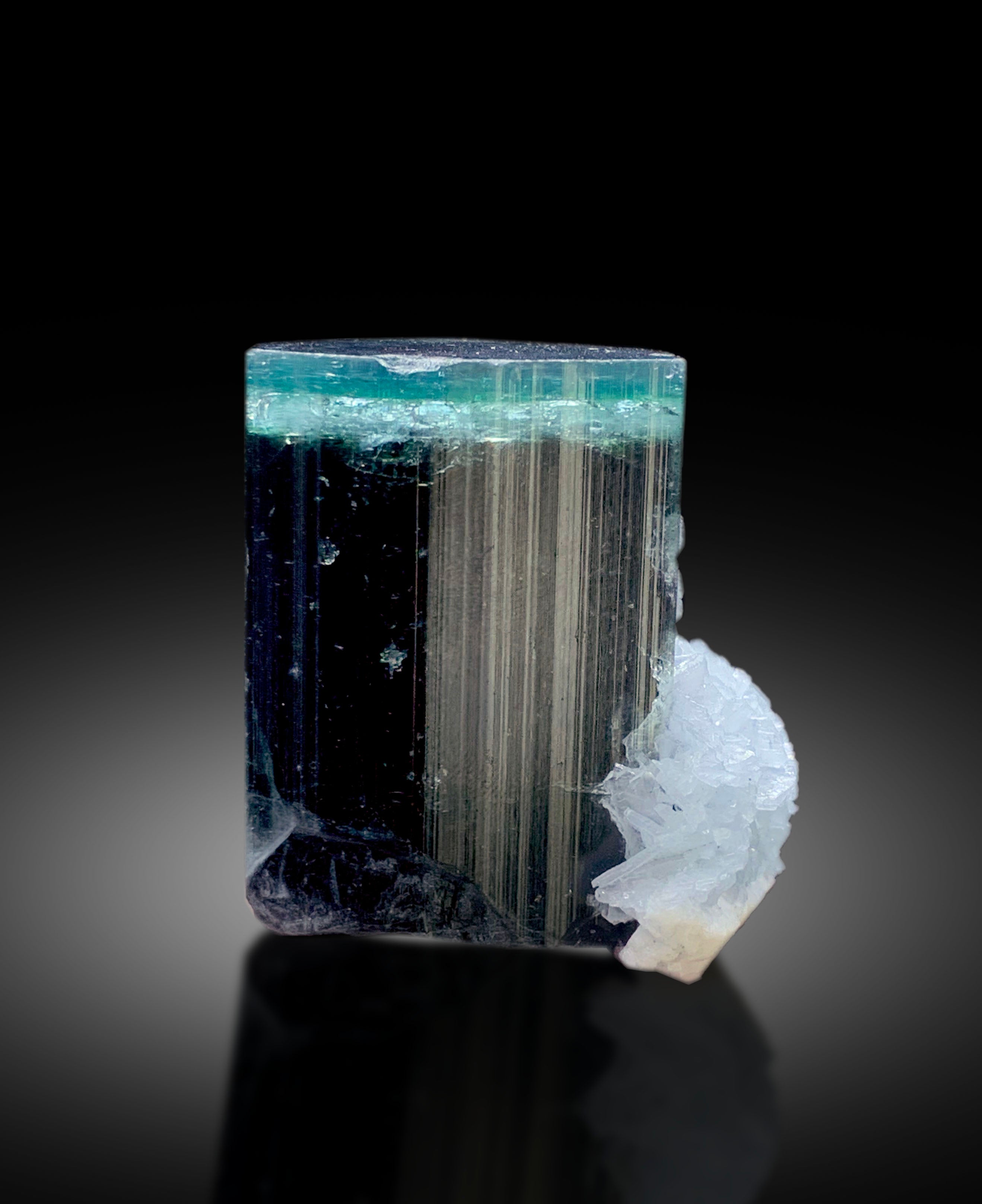 Blue Cap Tourmaline Crystal with Quartz and Cleavelandite Albite from Paprok Afghanistan - 135 gram