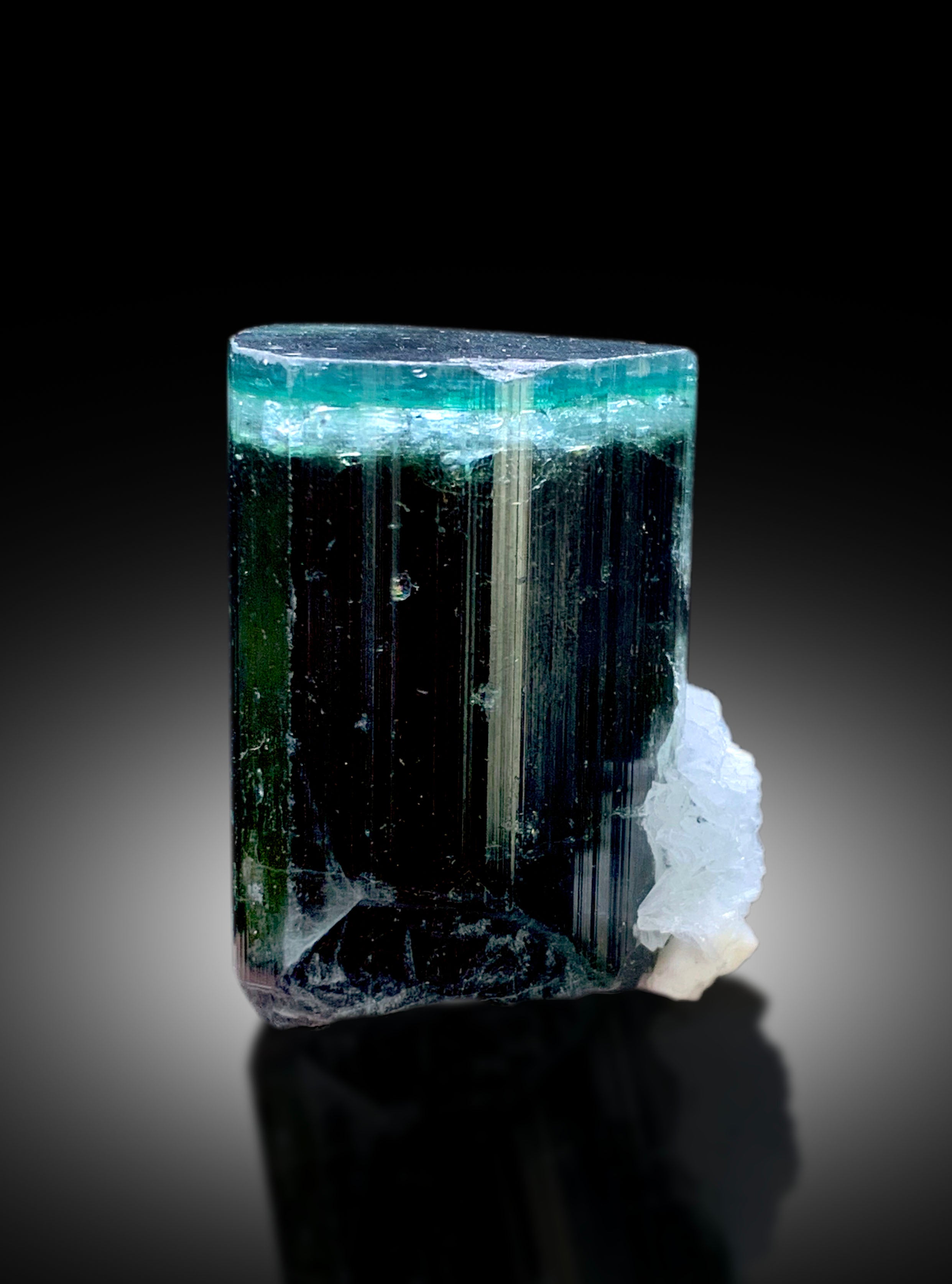 Blue Cap Tourmaline Crystal with Quartz and Cleavelandite Albite from Paprok Afghanistan - 135 gram