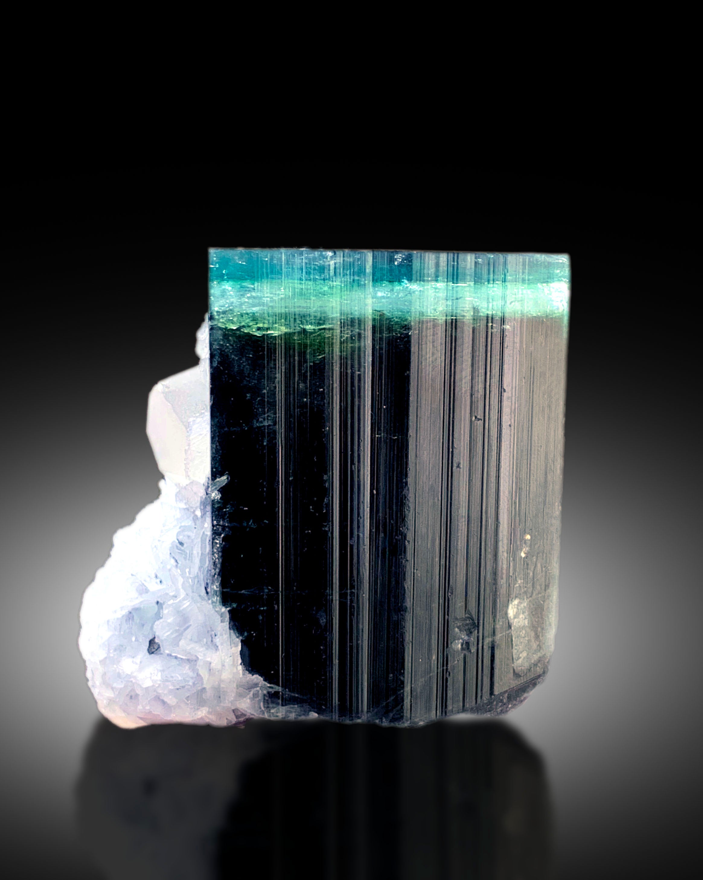 Blue Cap Tourmaline Crystal with Quartz and Cleavelandite Albite from Paprok Afghanistan - 135 gram