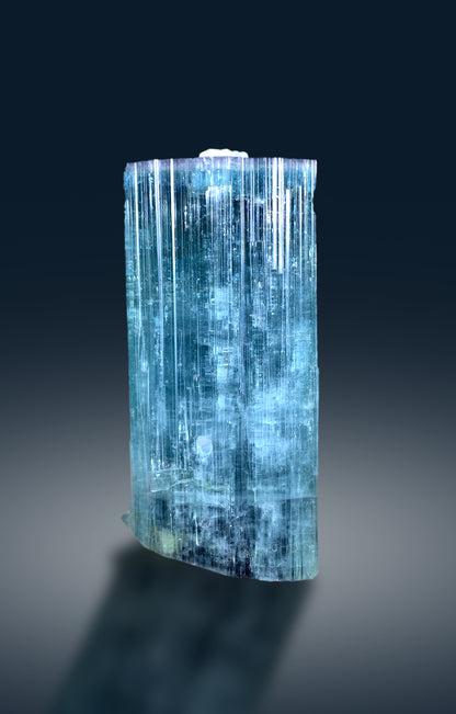 Reserved Exquisite Pink Cap Neon Blue Tourmaline Crystal from Afghanistan - 182 gram