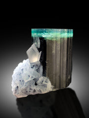 Blue Cap Tourmaline Crystal with Quartz and Cleavelandite Albite from Paprok Afghanistan - 135 gram