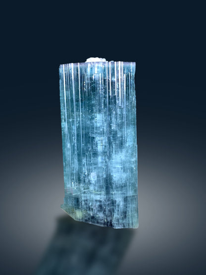 Reserved Exquisite Pink Cap Neon Blue Tourmaline Crystal from Afghanistan - 182 gram