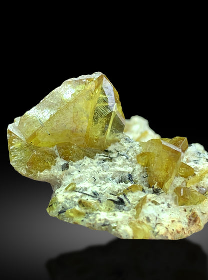 Yellow Sphene Titanite on Matrix from Zagi Mountains Pakistan - 39.30 cts