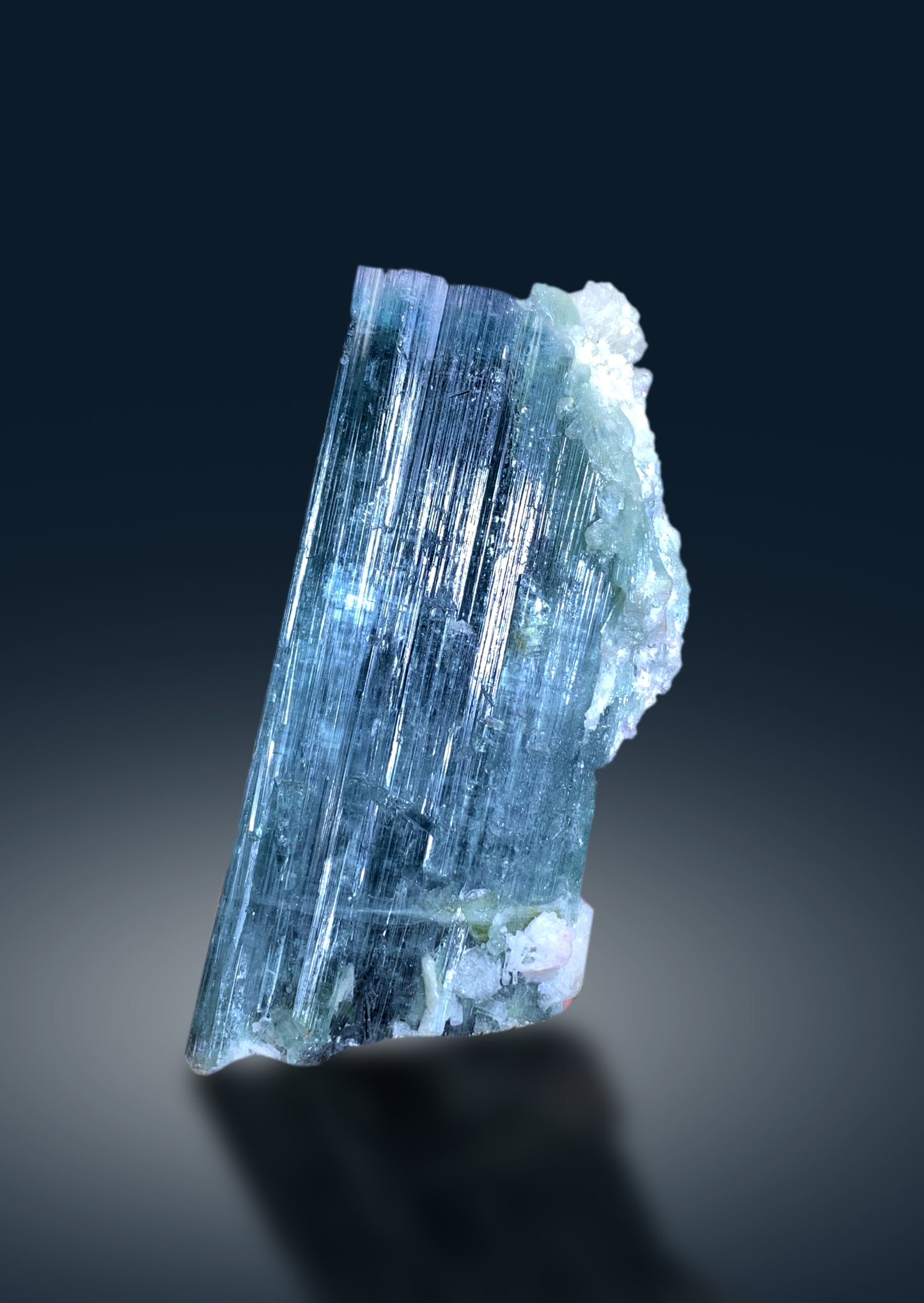 Reserved Exquisite Pink Cap Neon Blue Tourmaline Crystal from Afghanistan - 182 gram