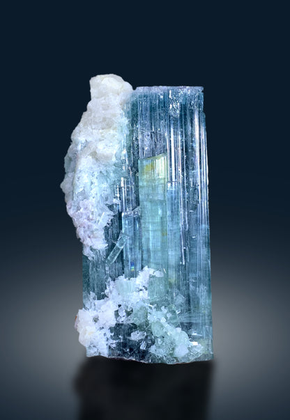 Reserved Exquisite Pink Cap Neon Blue Tourmaline Crystal from Afghanistan - 182 gram