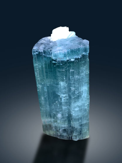 Reserved Exquisite Pink Cap Neon Blue Tourmaline Crystal from Afghanistan - 182 gram