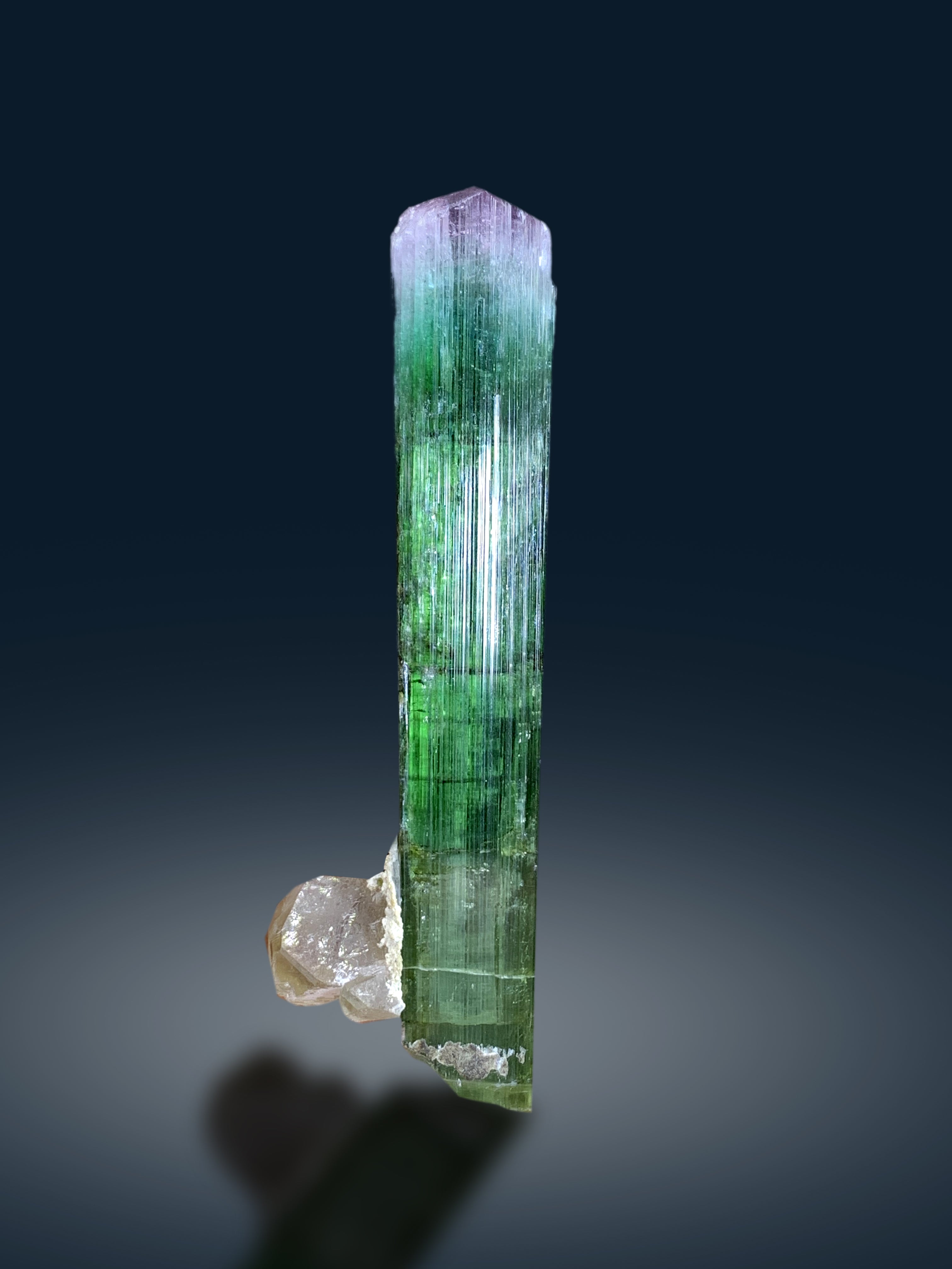 Bicolor Tourmaline Crystal on Quartz from Paprok Afghanistan - 103 grams