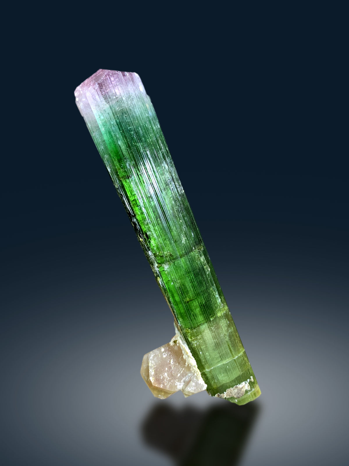 Bicolor Tourmaline Crystal on Quartz from Paprok Afghanistan - 103 grams
