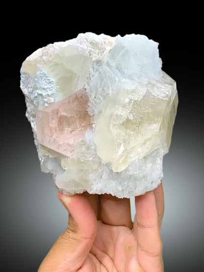 Natural Pink Color Morganite with Quartz and Cleavelandite Albite from Dara-i-Pech Afghanistan - 743 gram
