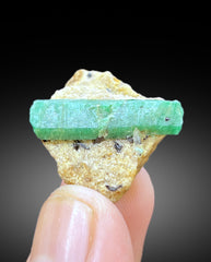 Vibrant Green Emerald Crystal on matrix from Panjshir Afghanistan, 48 cts