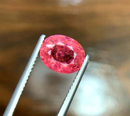 Oval Cut Rubelite Tourmaline Gemstone, Red Tourmaline, Loose Gemstone, Tourmaline Faceted Cut Stone, Tourmaline from Afghanistan - 2.60 CT