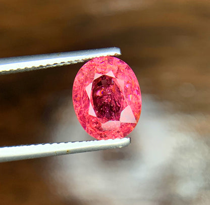 Oval Cut Rubelite Tourmaline Gemstone, Red Tourmaline, Loose Gemstone, Tourmaline Faceted Cut Stone, Tourmaline from Afghanistan - 2.60 CT