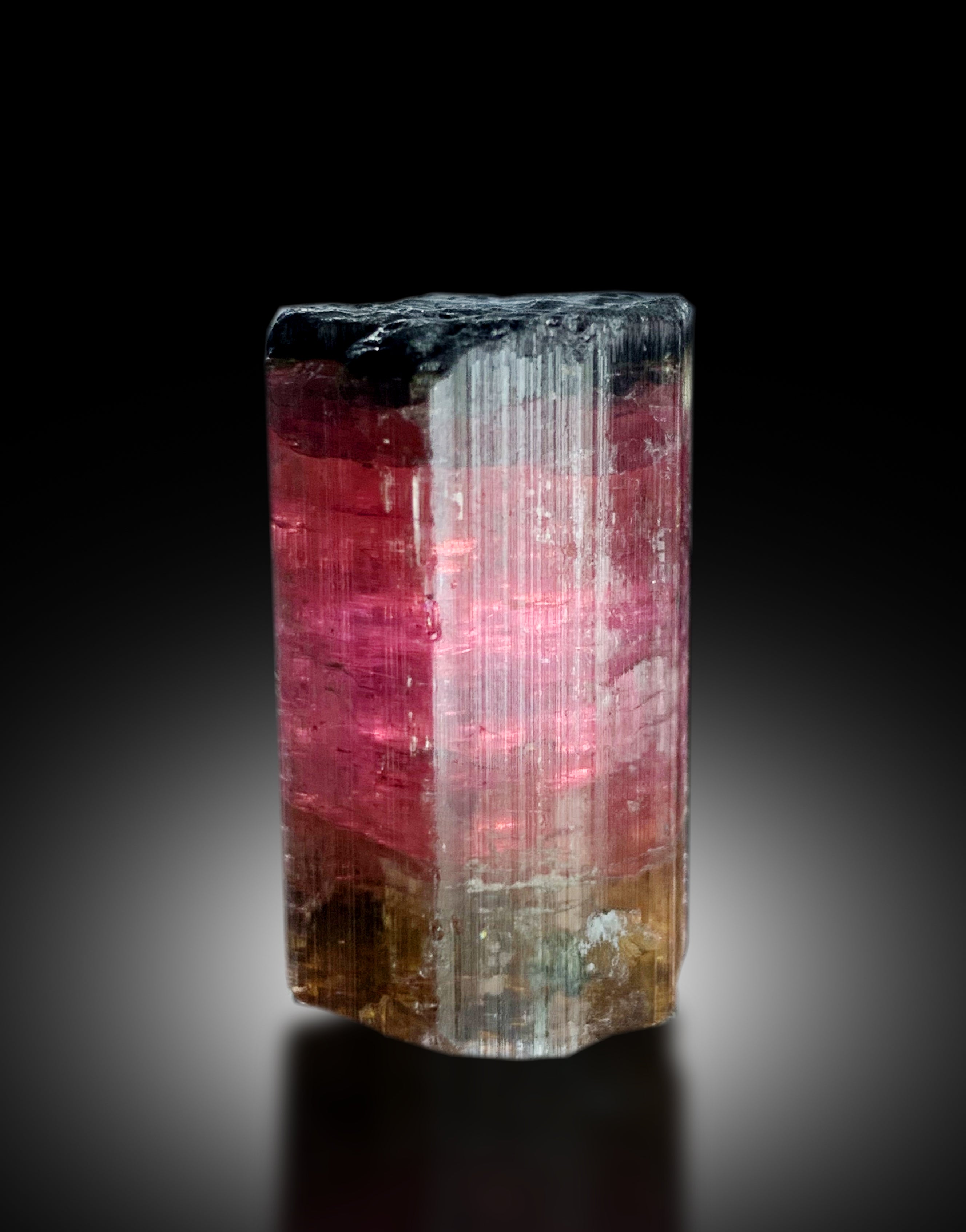 Natural Tricolor Tourmaline Crystal from Paprok Afghanistan - 17 gram