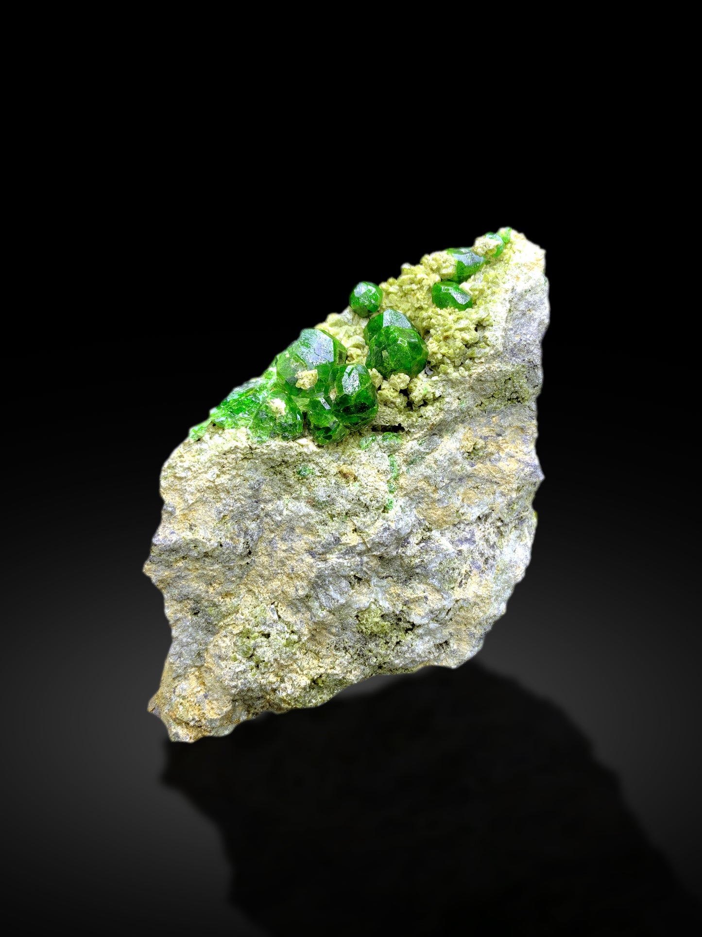 Lush Green Demantoid Garnet Crystals on Matrix, Garnet Specimen - 223 gram