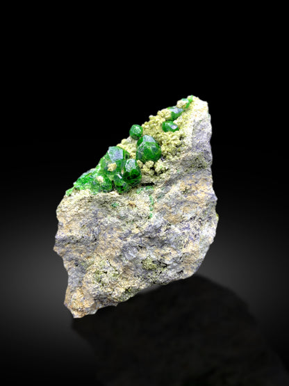 Lush Green Demantoid Garnet Crystals on Matrix, Garnet Specimen - 223 gram