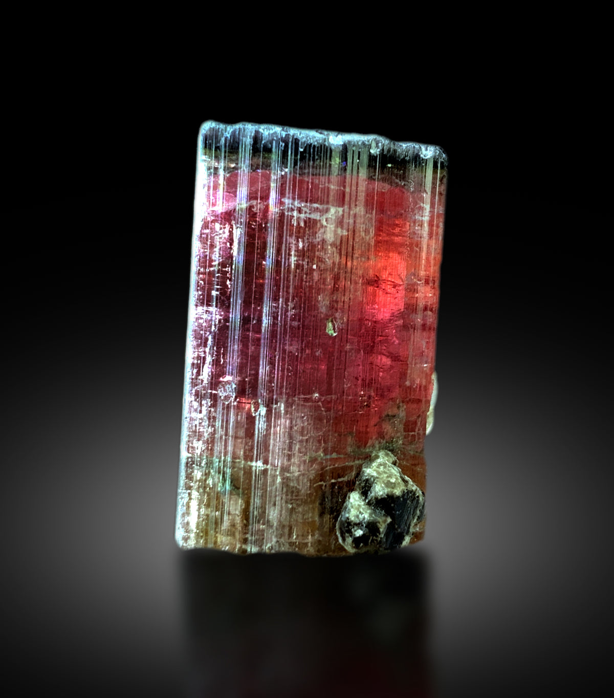 Natural Tricolor Tourmaline Crystal from Paprok Afghanistan - 17 gram