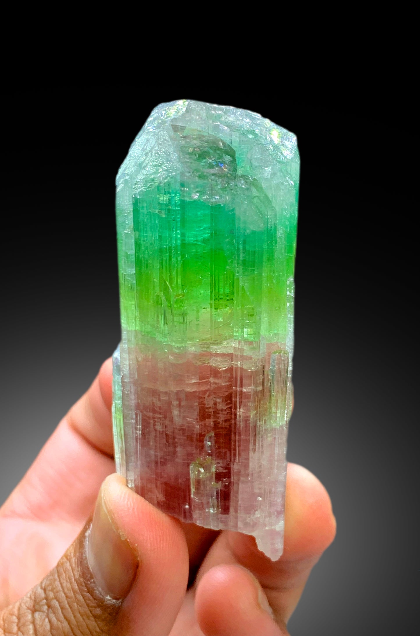 Multicolor Tourmaline Crystal from Paprok Afghanistan , 85 gram