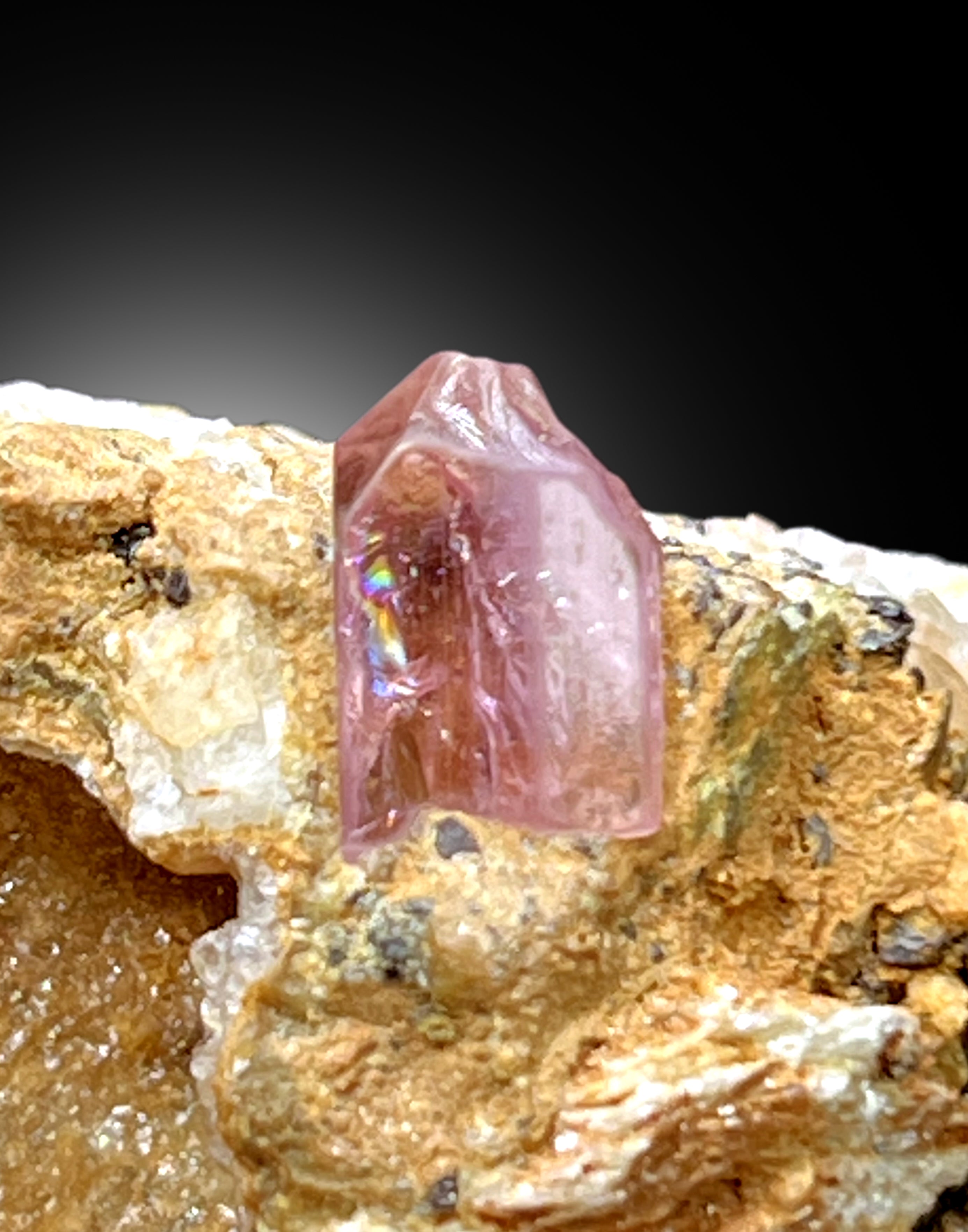 Imperial Pink Topaz on Matrix from Katlang Pakistan 60 gram