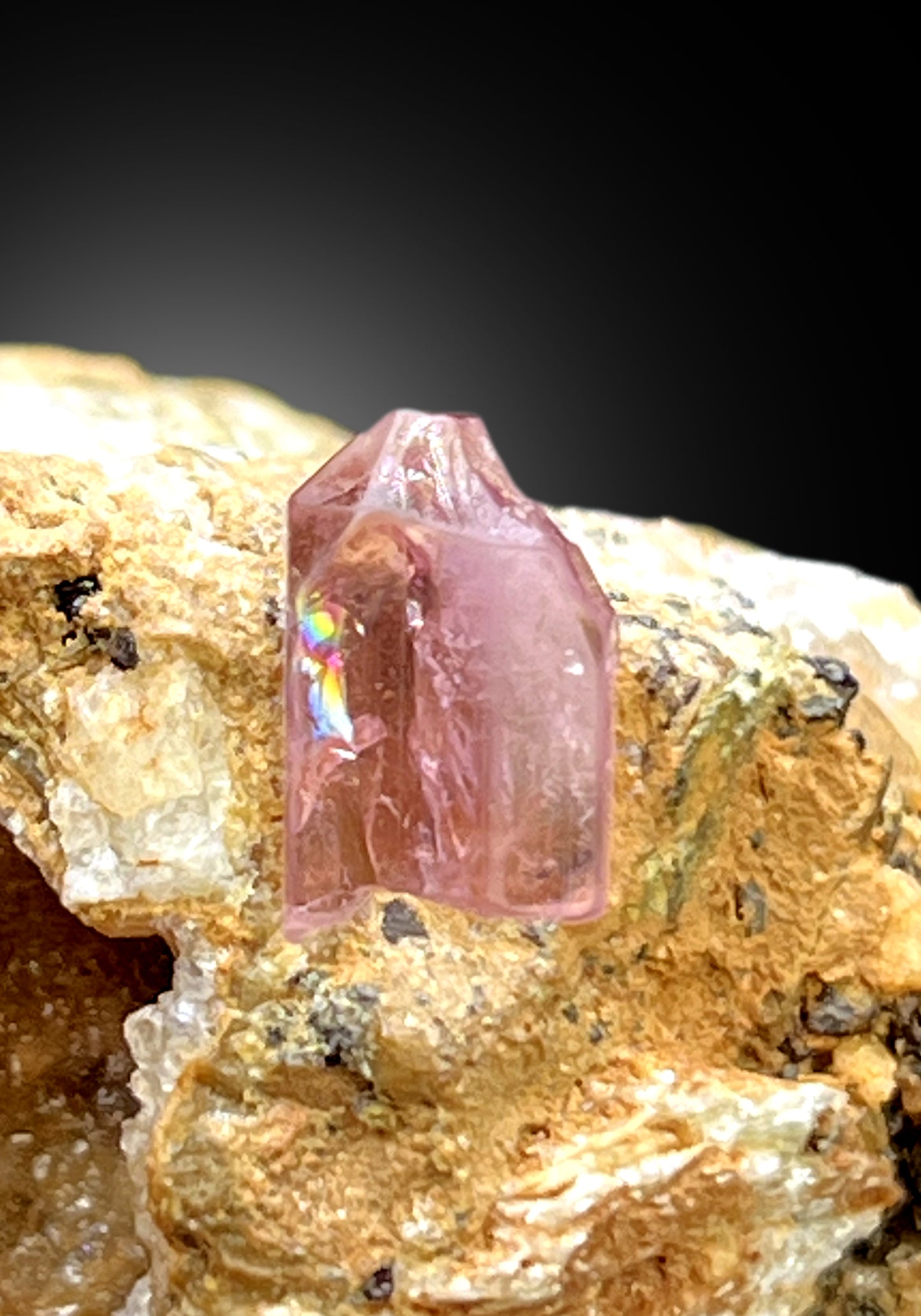 Imperial Pink Topaz on Matrix from Katlang Pakistan - 60 gram