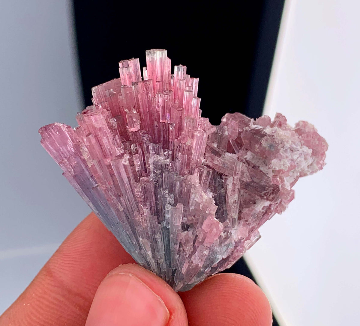 Bi-Color Cotton Candy Tourmaline Cluster From Afghanistan - 22 Grams