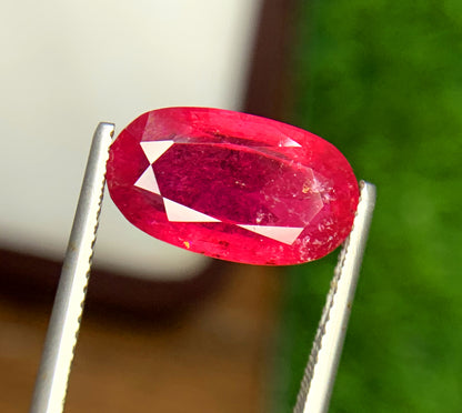 Oval Cut Rubelite Tourmaline Gemstone, Loose Gemstone, Rubelite Ring, Rubelite Jewelry, Jewelry Making, Gemstone Jewelry -  5.75 CT