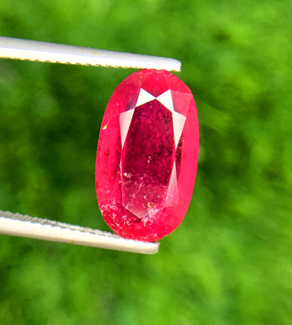 Oval Cut Rubelite Tourmaline Gemstone, Loose Gemstone, Rubelite Ring, Rubelite Jewelry, Jewelry Making, Gemstone Jewelry -  5.75 CT