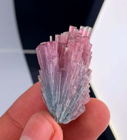 Bi-Color Cotton Candy Tourmaline Cluster From Afghanistan - 22 Grams