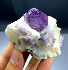 Purple Scapolite Crystal on Marble Matrix from Afghanistan - 175 gram