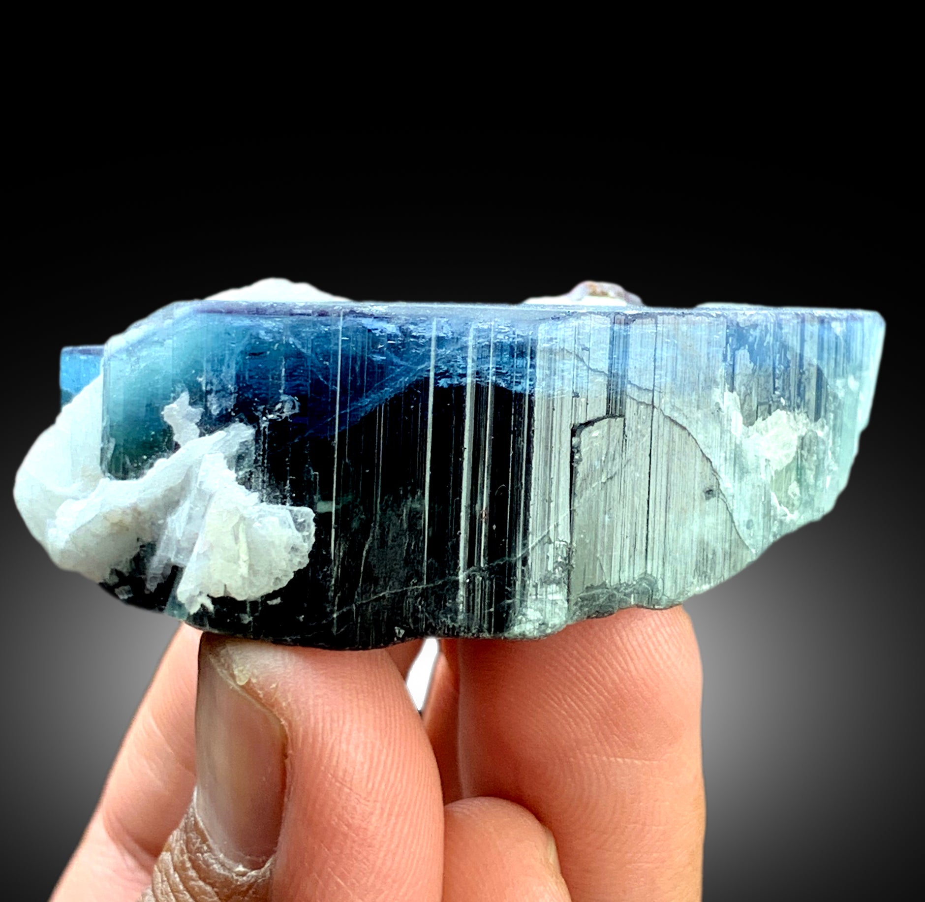 Tourmaline Crystal On Quartz Specimen From Afghanistan , Sky Blue Color - 43 Gram hot - 53*35*24 mm