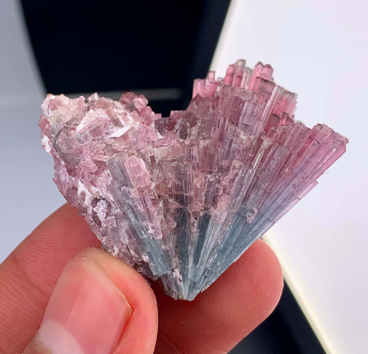 Bi-Color Cotton Candy Tourmaline Cluster From Afghanistan - 22 Grams