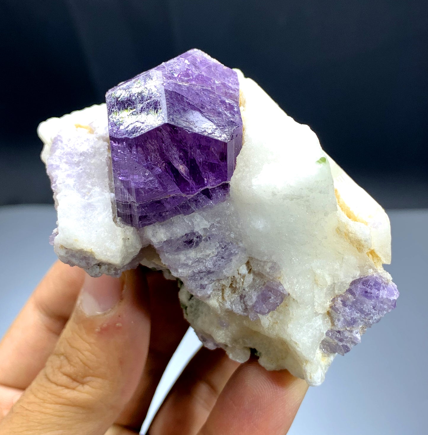 Purple Scapolite Crystal on Marble Matrix from Afghanistan - 175 gram