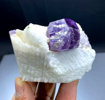 Purple Scapolite Crystal on Marble Matrix from Afghanistan - 175 gram