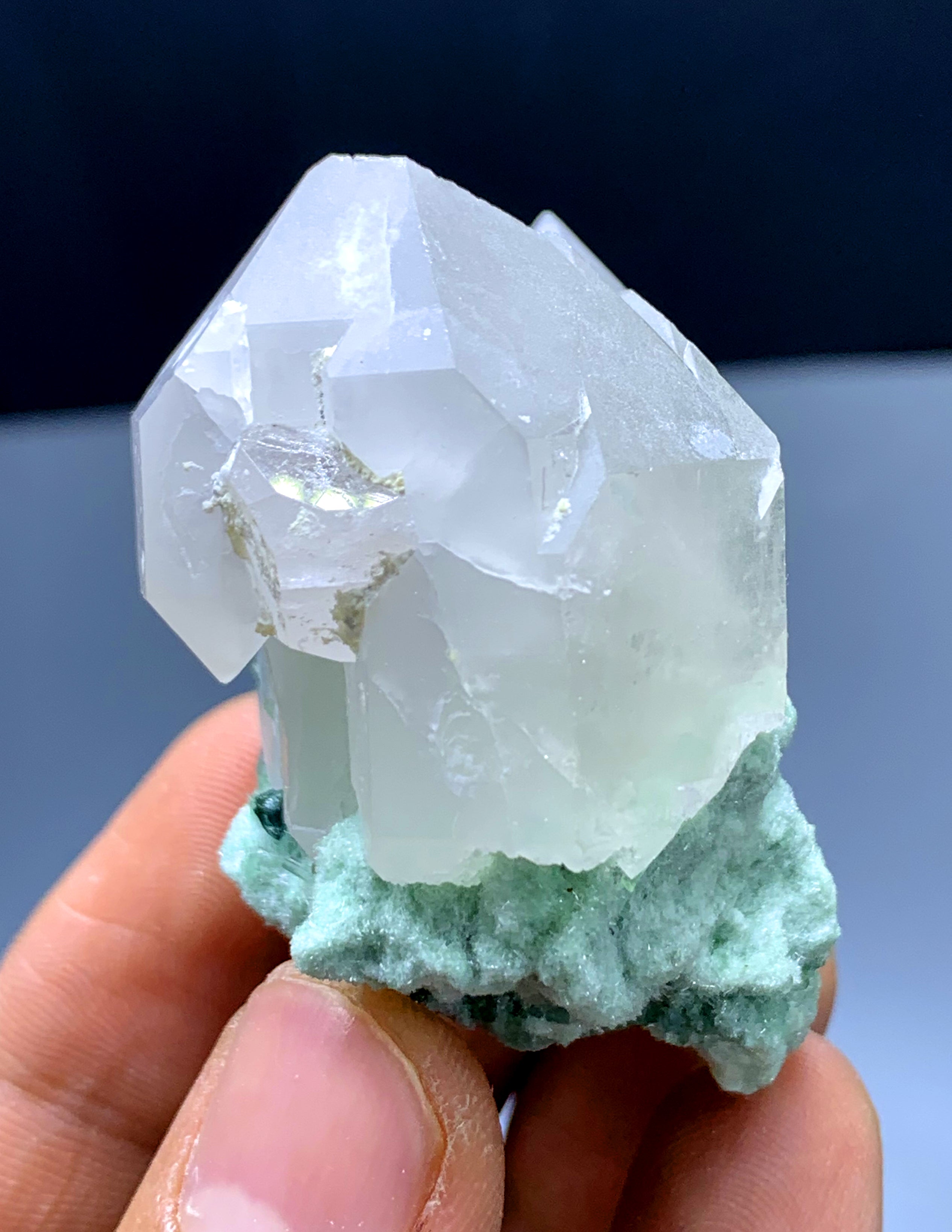 Green Tourmaline Crystals on Quartz from Afghanistan - 62 gram