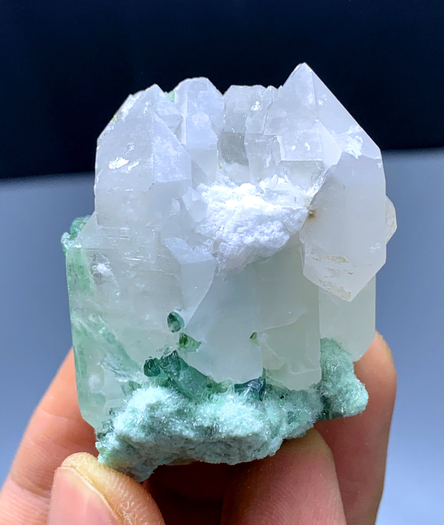 Green Tourmaline Crystals on Quartz from Afghanistan - 62 gram