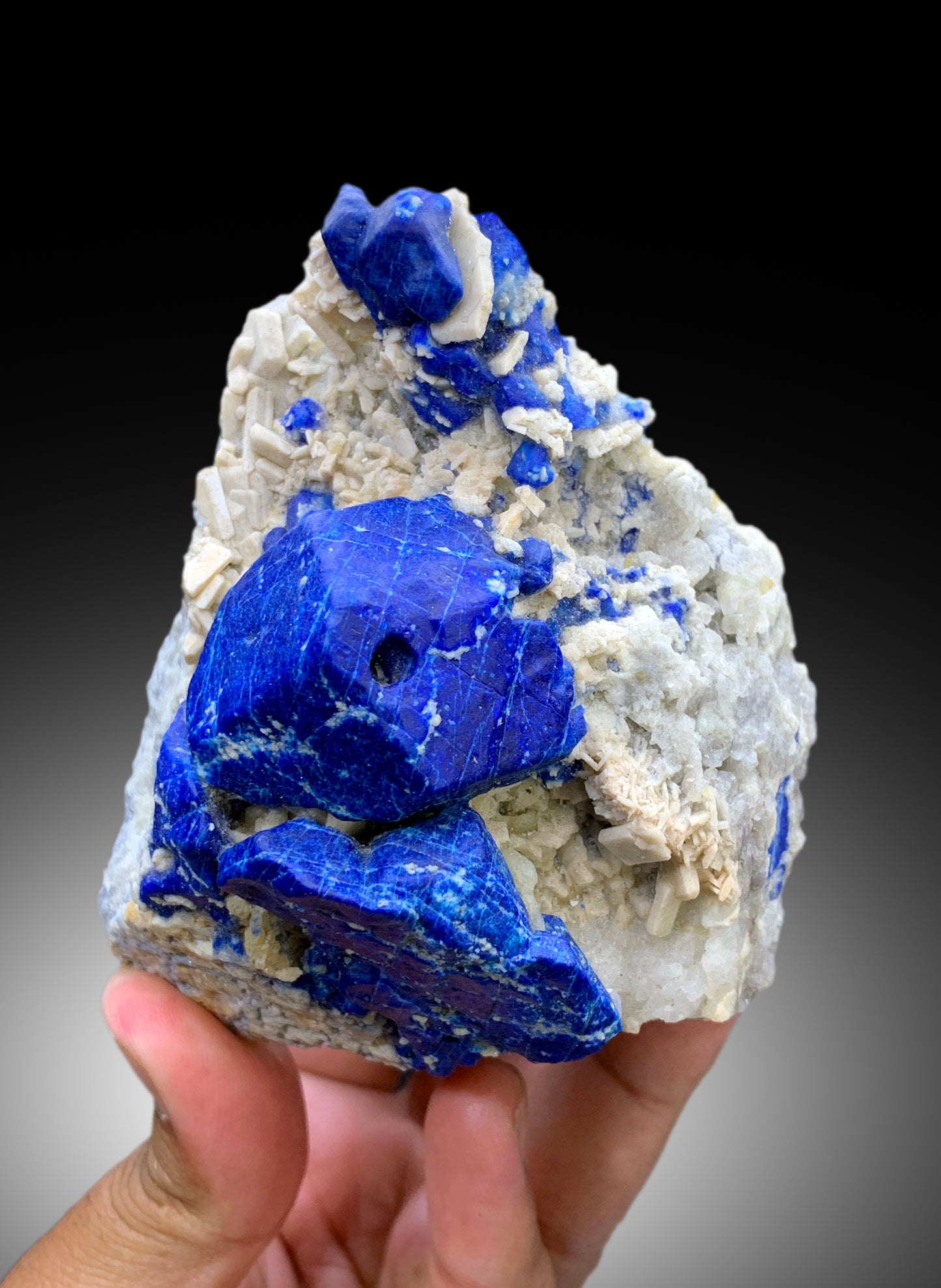 Ink Blue Color Lapis Lazuli on Matrix, Lapis Specimen from Badakhshan Afghanistan - 568 gram