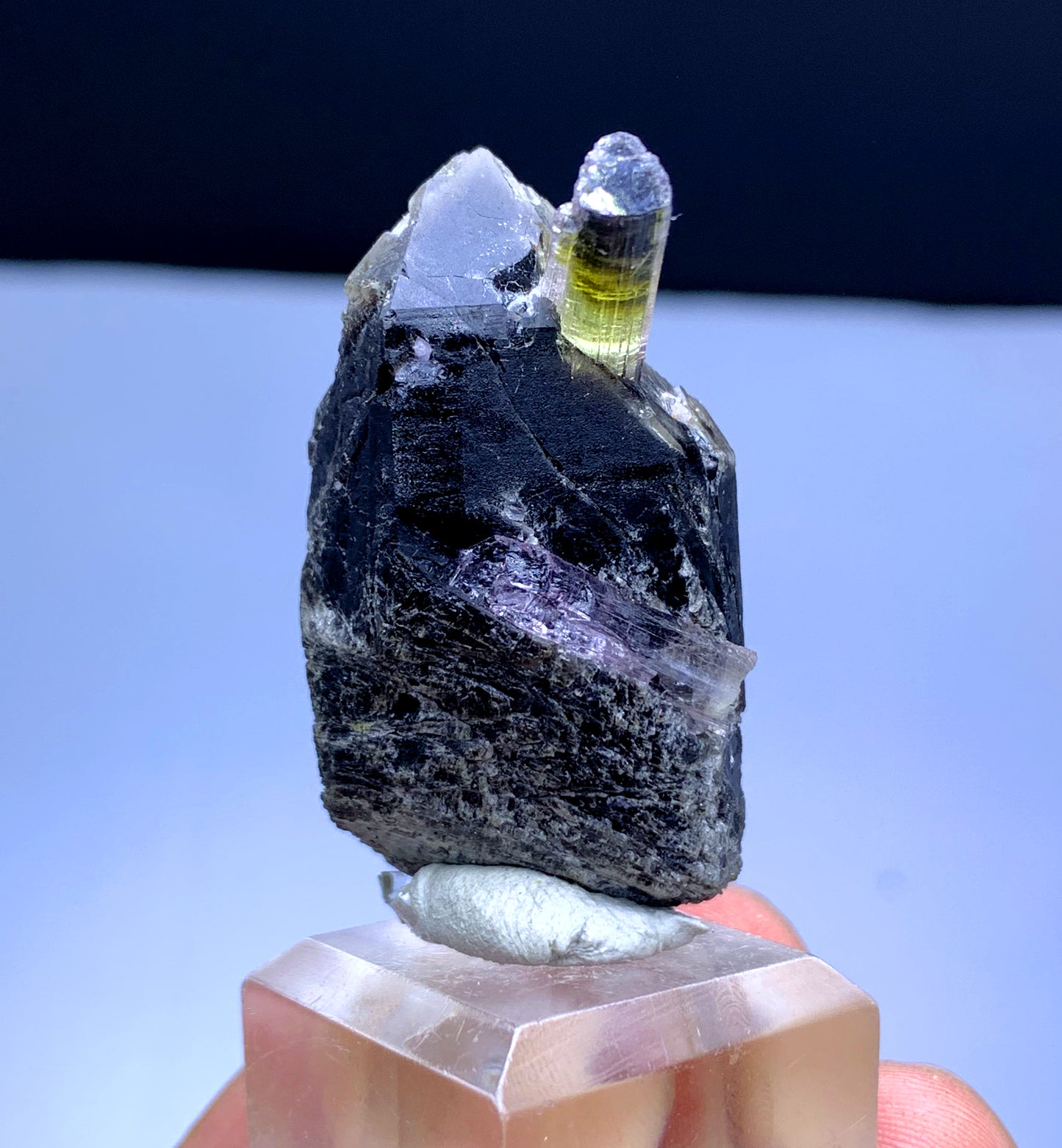 Cotton Candy Bicolor Tourmaline on Smoky Quartz from Afghanistan - 28 gram