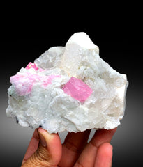 Pink Color Tourmaline Crystals with Quartz, Mica and Feldspar from Pachigram Afghanistan - 470 gram