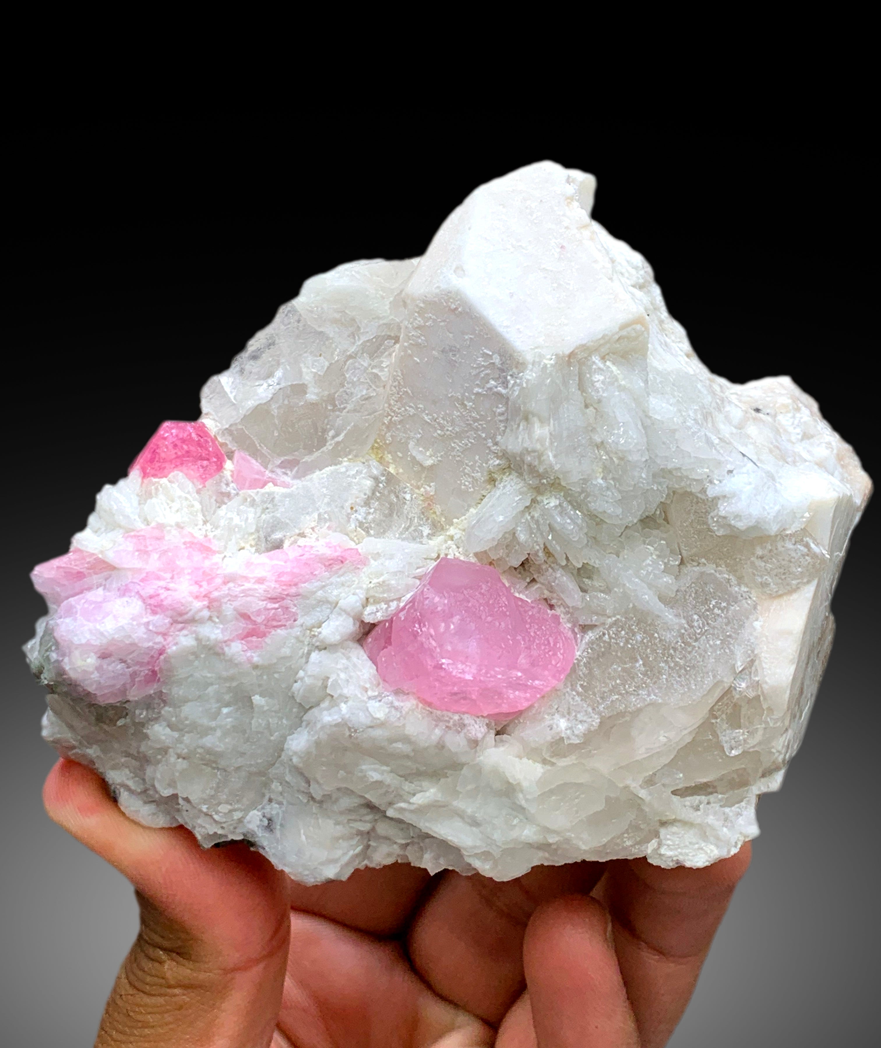 Pink Color Tourmaline Crystals with Quartz, Mica and Feldspar from Pachigram Afghanistan - 470 gram