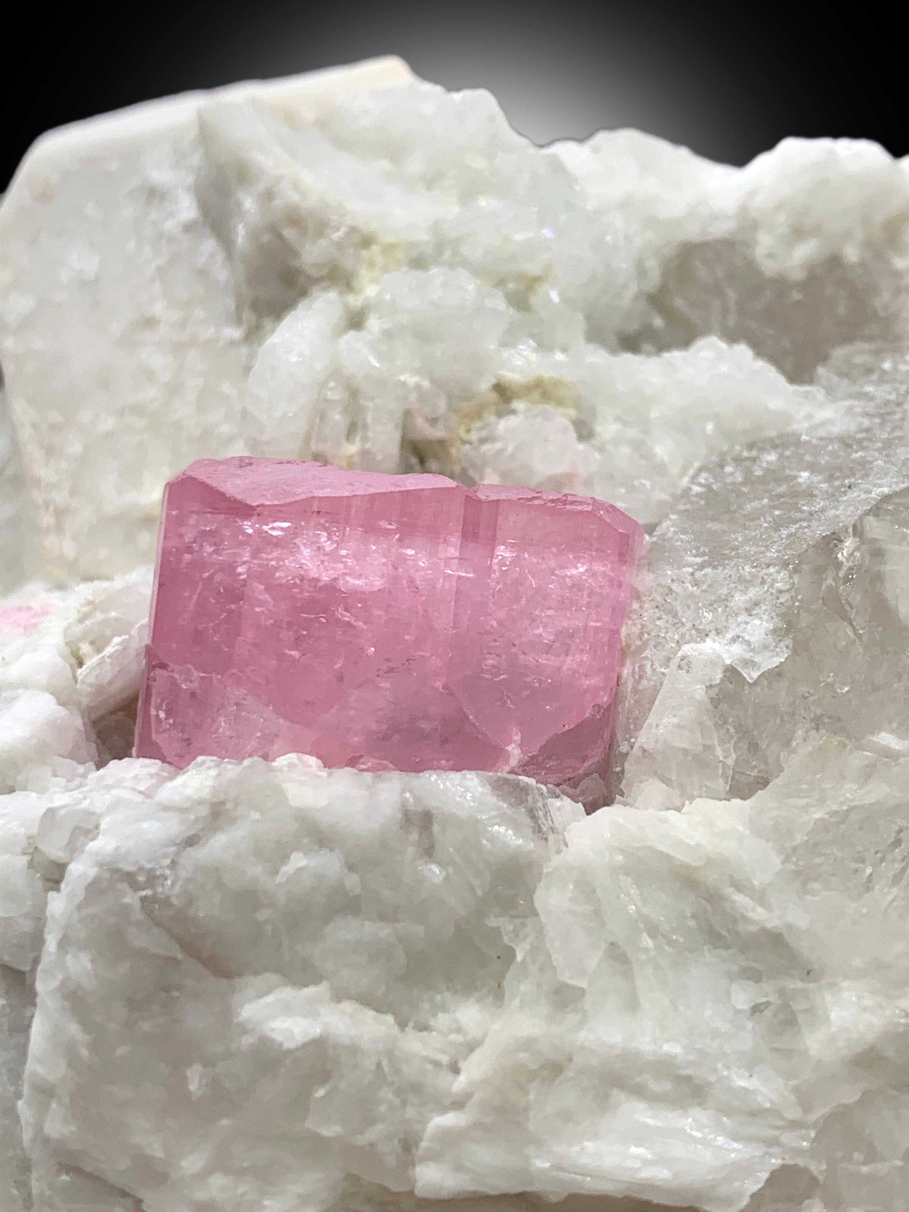 Pink Color Tourmaline Crystals with Quartz, Mica and Feldspar from Pachigram Afghanistan - 470 gram