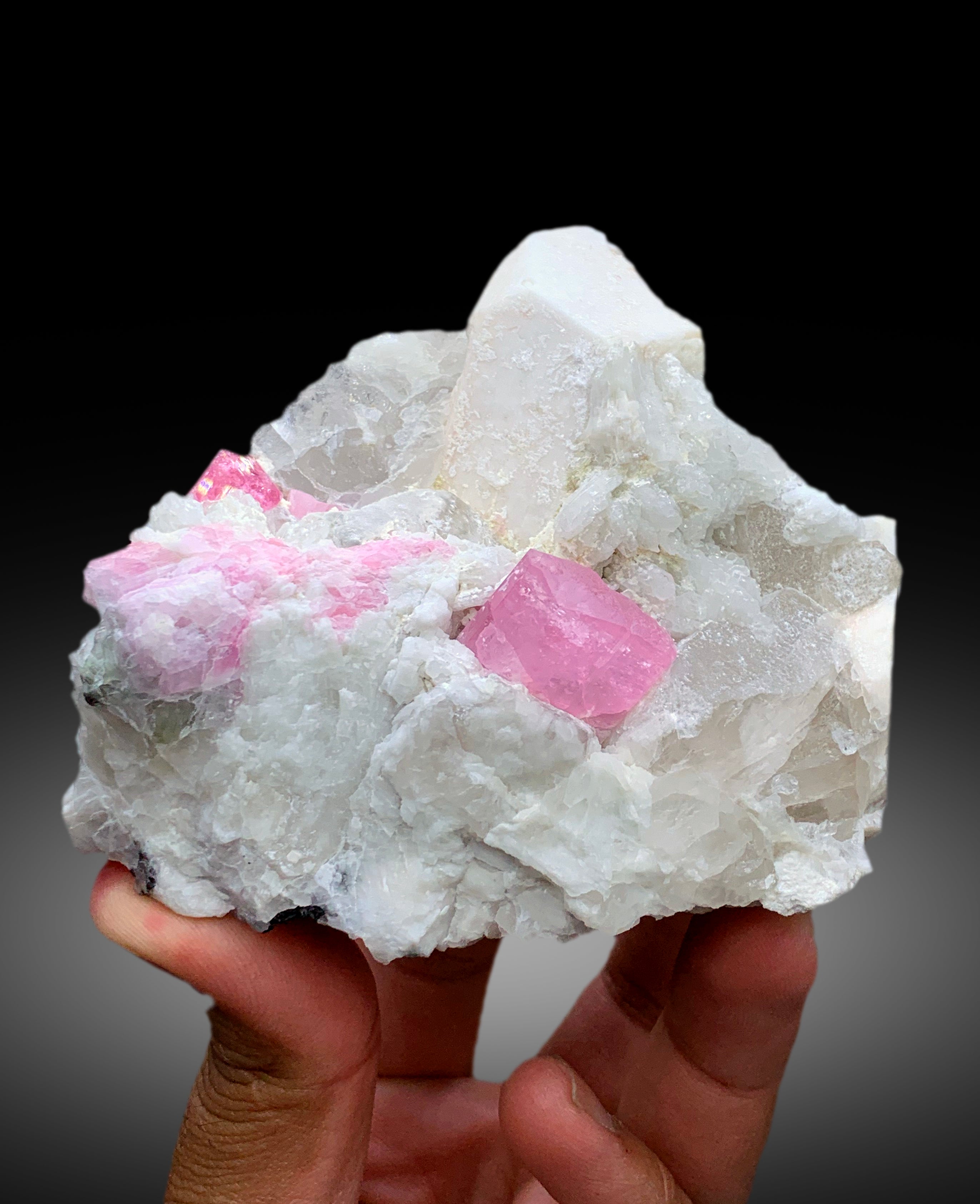 Pink Color Tourmaline Crystals with Quartz, Mica and Feldspar from Pachigram Afghanistan - 470 gram