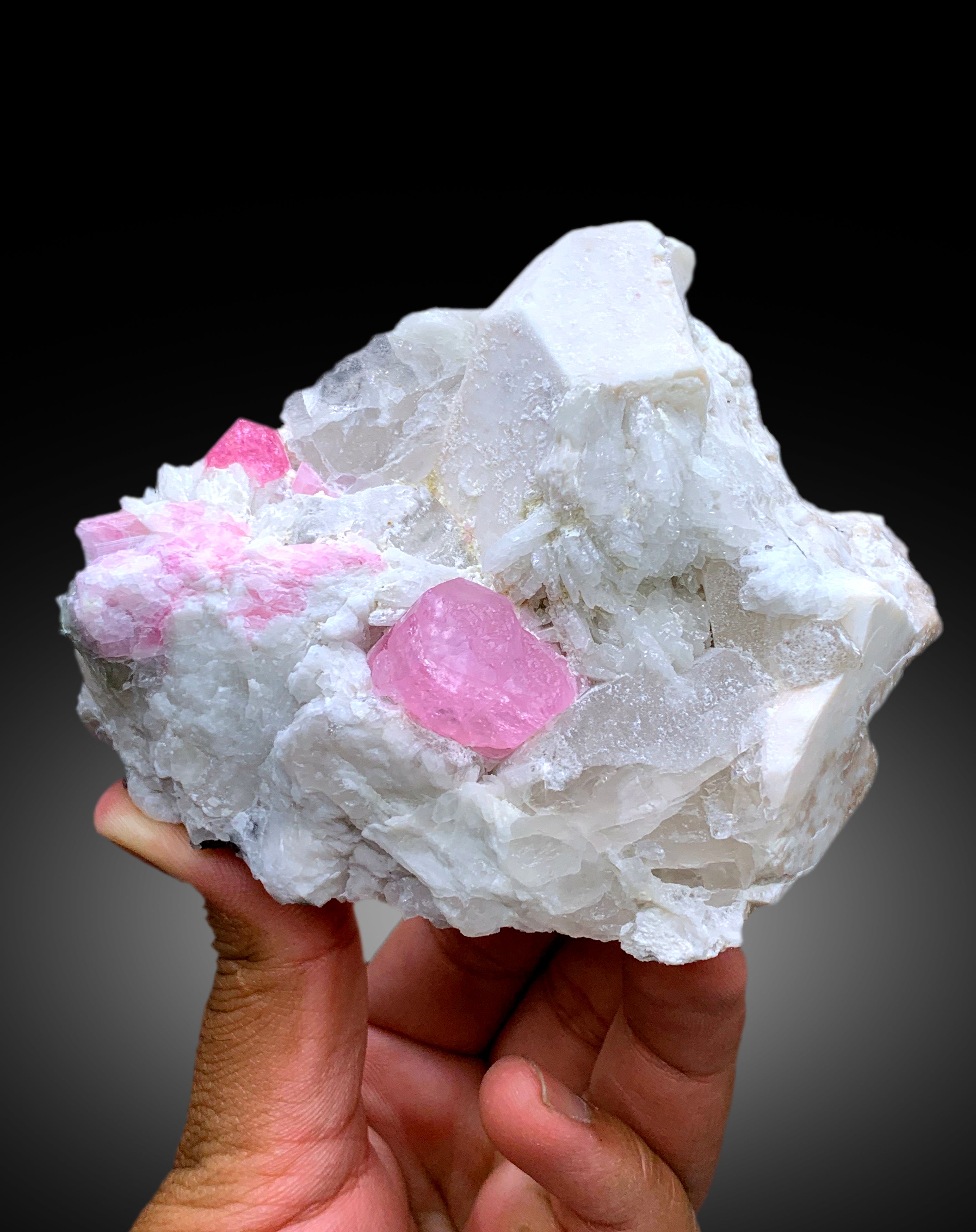 Pink Color Tourmaline Crystals with Quartz, Mica and Feldspar from Pachigram Afghanistan - 470 gram