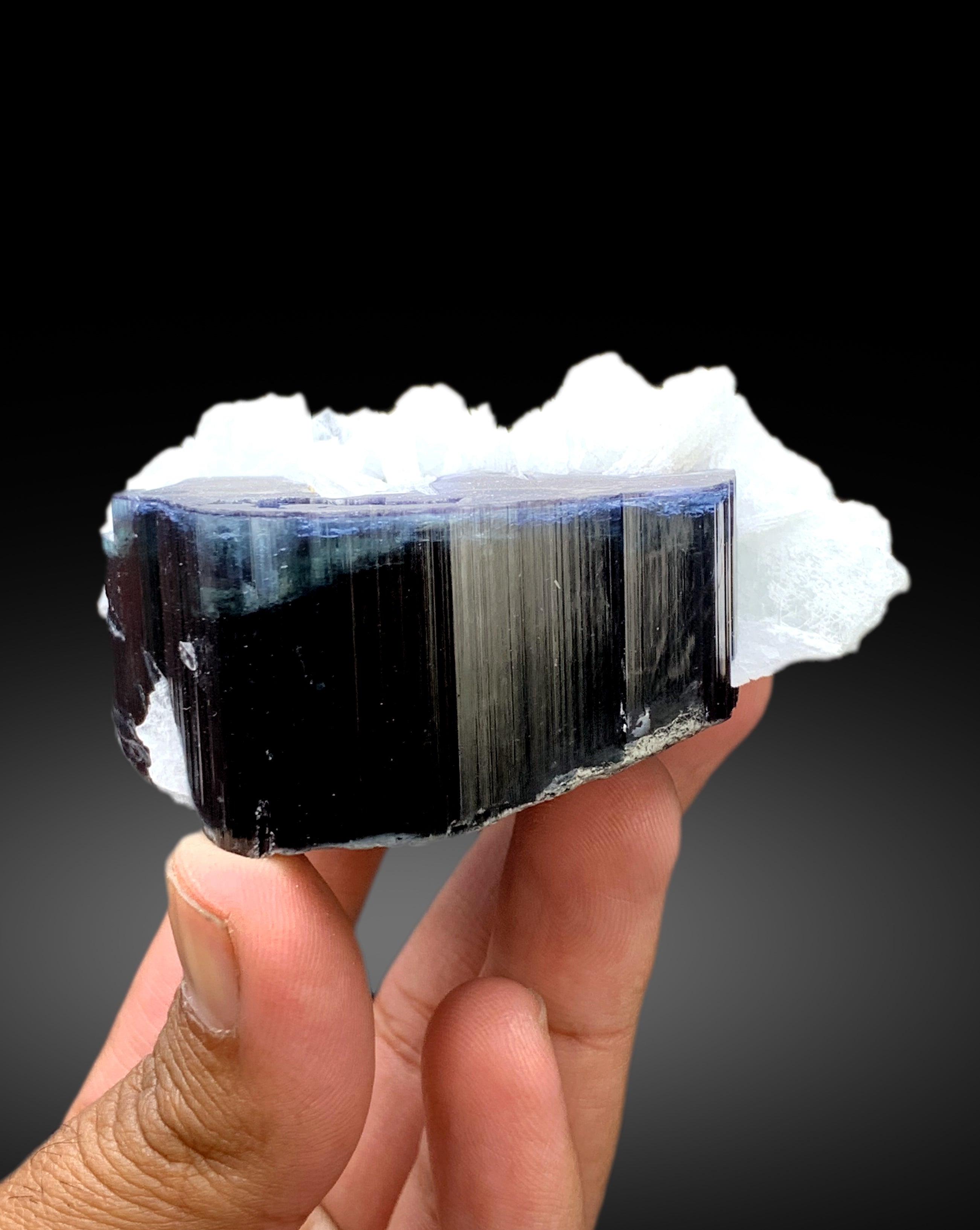 Blue Cap Tourmaline with Cleavelandite Albite from Paprok Afghanistan - 226 gram