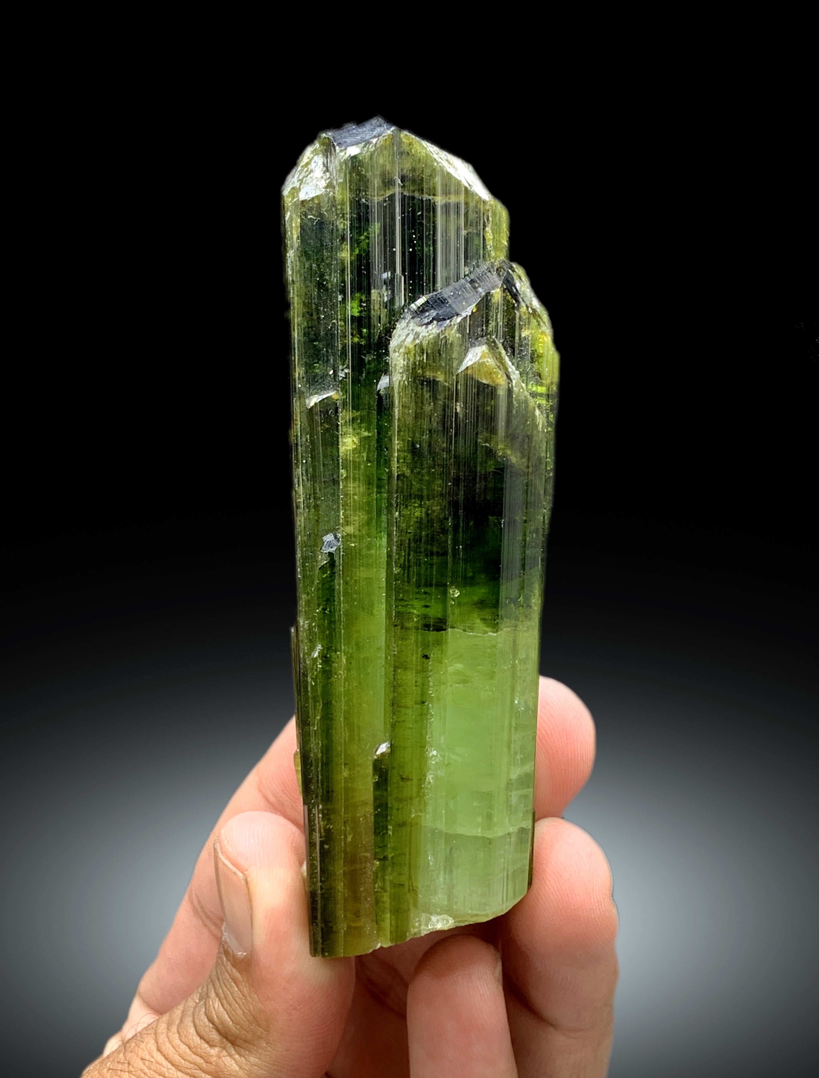 Exceptional Green Color Tourmaline Crystal from Afghanistan - 158 gram